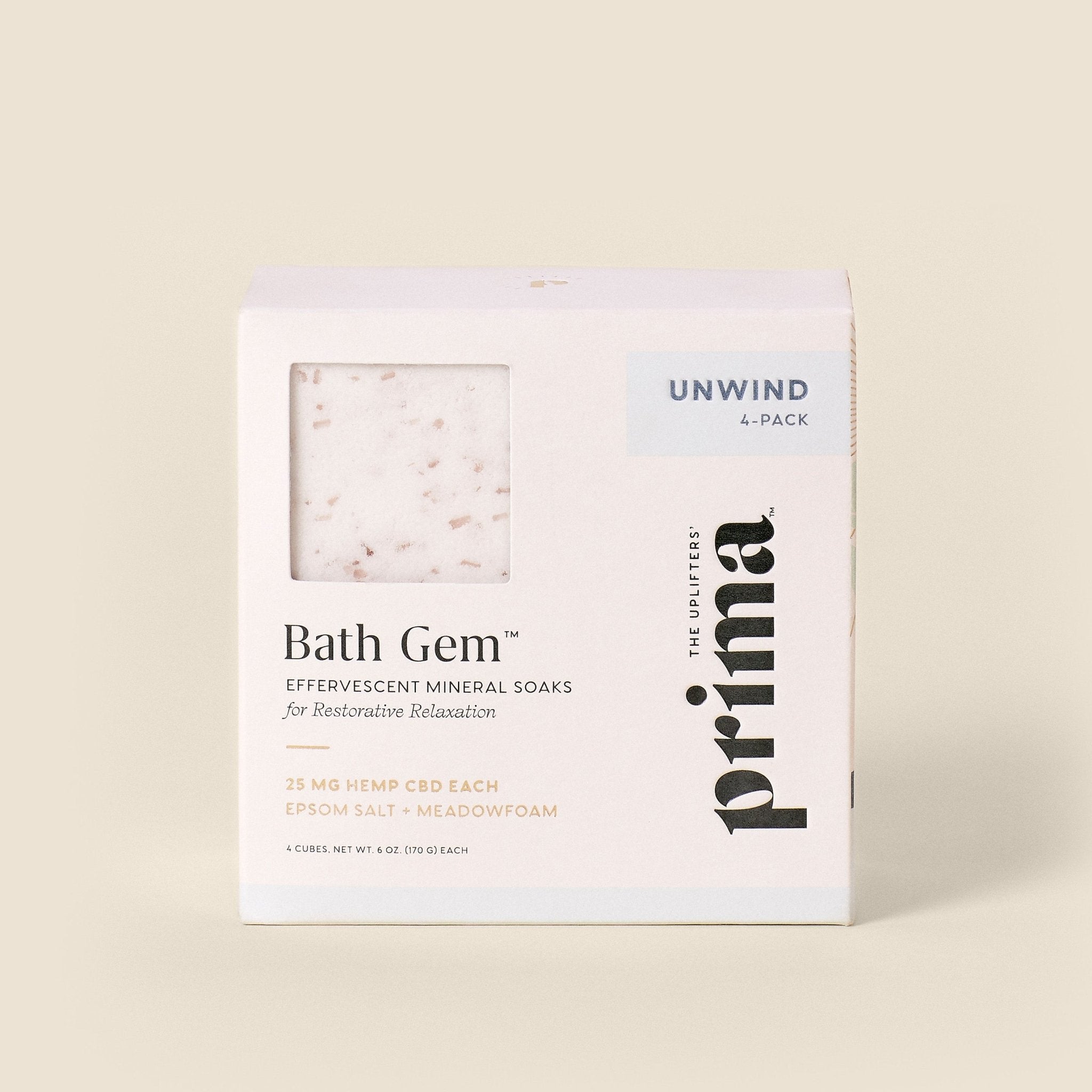 Unwind Bath Gem™ 4 - Pack | Moisturizing Bath Soak with Epsom Salt &amp; Magnesium - PrimaPrimaproduct_type